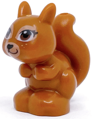 11568pb04 - Squirrel, Friends Style with Black, Reddish Brown and White Eyes and Black Eyelashes, Nose and Mouth Pattern
