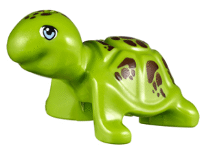 11603pb01 - Turtle, Friends Style with Bright Light Blue Eyes and Reddish Brown Spots Pattern (Bubbles)
