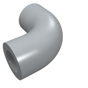 25214 - Brick, Round Tube 1 x 1 d. 90 degrees Elbow Macaroni - No Stud - Type 2 - Axle Hole