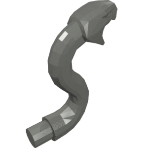 28588 - Snake Head with Open Mouth, Fangs and Curved Neck with Bar