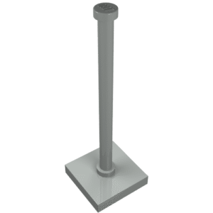 30256 - Support 2 x 2 x 5 Bar on Tile Base with Solid Stud and Stop Ring