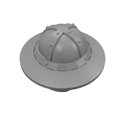 30273 - Minifigure, Headgear Helmet Castle Kettle Hat with Chin Guard and Broad Brim