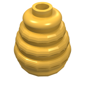 35574 - Cone 2 x 2 x 1 2/3 with Stacked Rings (Beehive / Cotton Candy)