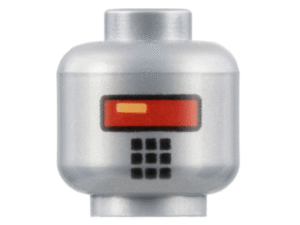 3626pb1025 - Minifigure, Head Alien with Red Visor and 9 Mouth Squares Pattern