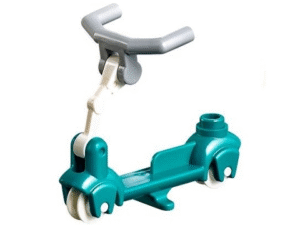 36273c01 - Kick Scooter with White Wheels, White Steering Link, and Light Bluish Gray Angular Handlebars (36273 / 3464 / 30377 / 98397)