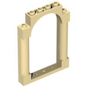 40066 - Door, Frame 1 x 6 x 7 Arched with Notches and Rounded Pillars