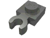 4085d - Plate, Modified 1 x 1 with Open O Clip Thick (Vertical Grip)