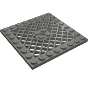 4151b - Plate, Modified 8 x 8 with Grille and Hole in Center