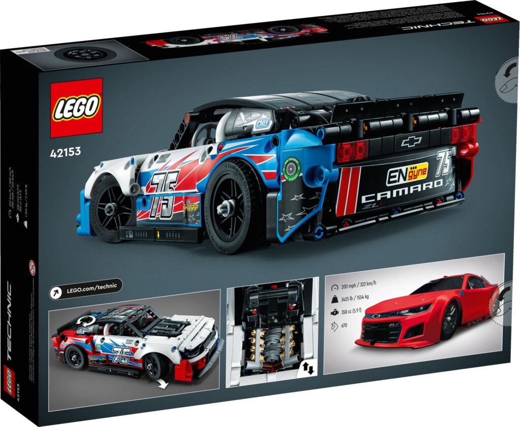 LEGO® Technic™ NASCAR® Next Gen Chevrolet Camaro ZL1 42153 Building Toy Set (672 Pieces) - Afbeelding 7