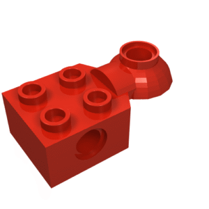 48170 - Technic, Brick Modified 2 x 2 with Pin Hole and Rotation Joint Ball Half Horizontal
