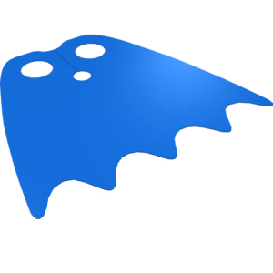 56630 - Minifigure Cape Cloth with Top Holes and Scalloped 5 Points Bottom (Batman), Long, Circle Neck Cut - Traditional Starched Fabric