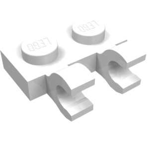 60470b - Plate, Modified 1 x 2 with 2 Open O Clips (Horizontal Grip)