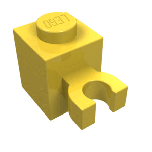 60475 - Brick, Modified 1 x 1 with U Clip (Vertical Grip) - Solid Stud