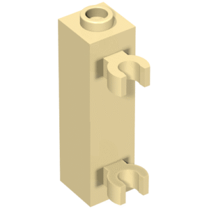 60583b - Brick, Modified 1 x 1 x 3 with 2 Clips (Vertical Grip) - Hollow Stud