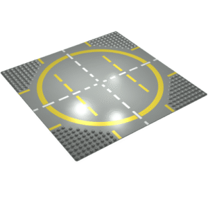 6099p03 - Baseplate, Road 32 x 32 9-Stud Landing Pad with Yellow Circle Pattern
