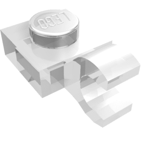 61252 - Plate, Modified 1 x 1 with Open O Clip (Horizontal Grip)