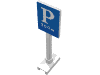 675p01 - Road Sign Square-Tall with Parking 'P' and '300m' Pattern