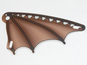 7139pls01 - Plastic Part for Set  7139 - Scalloped Wing with Brown Stick Limb and Leather Membranes Pattern