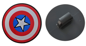 75902pb13 - Minifigure, Shield Circular / Round Convex Face with Red and White Concentric Rings, Star in Blue Circle Pattern (Captain America)