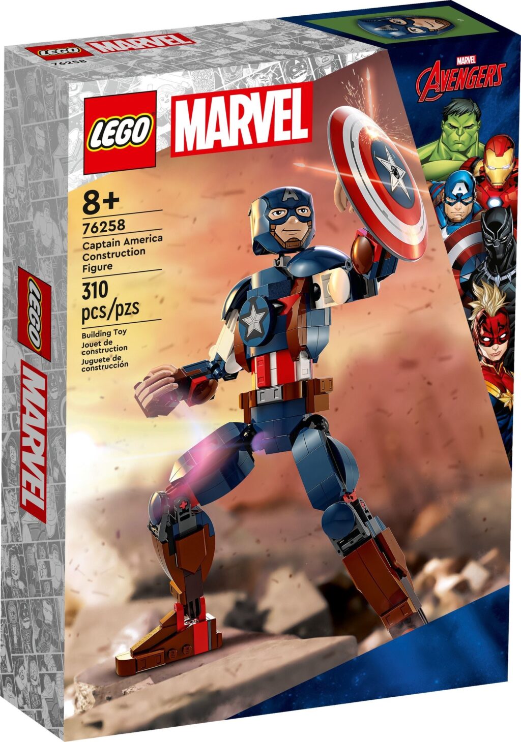 LEGO® Marvel Captain America Construction Figure 76258 Building Toy Set (310 Pieces) - Afbeelding 2