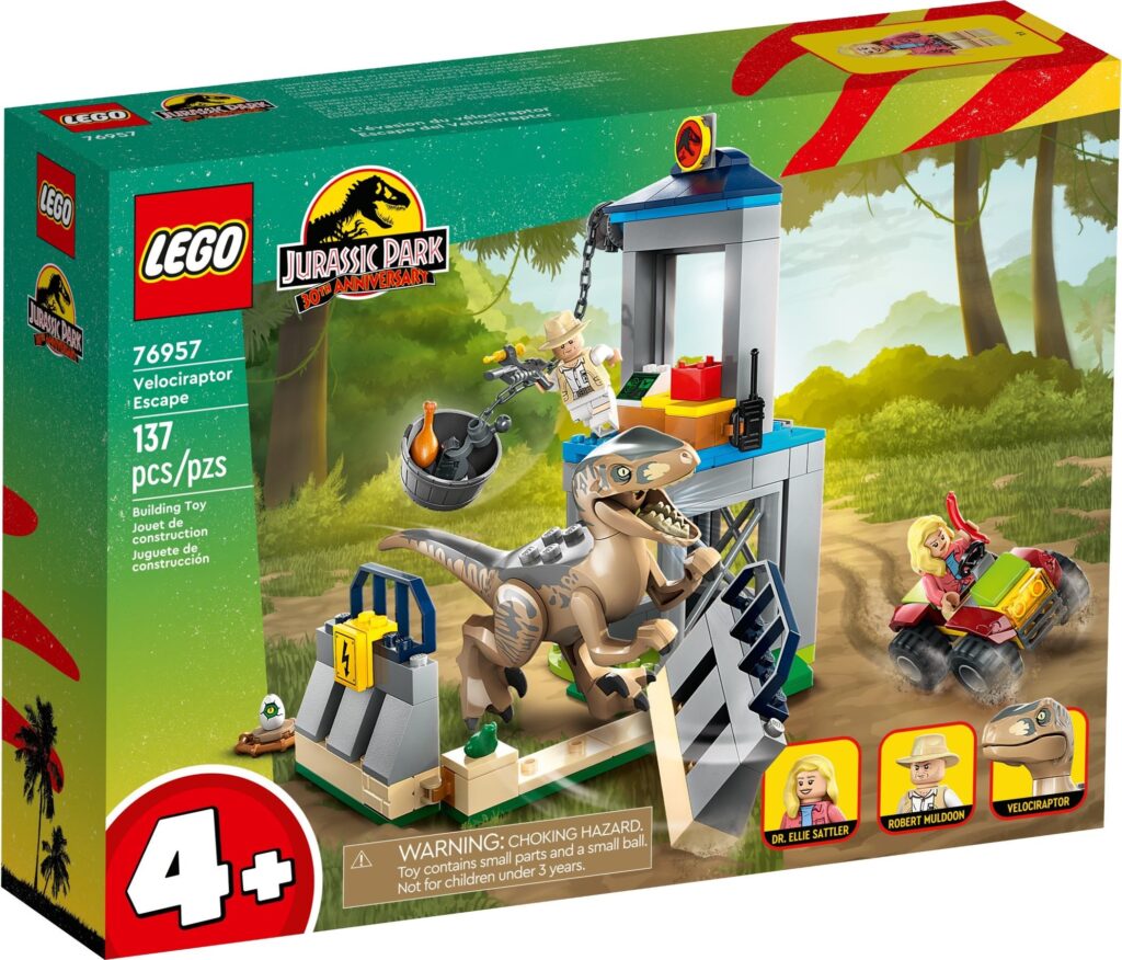 LEGO® Jurassic Park Velociraptor Escape 76957 Building Toy Set (137 Pieces) - Afbeelding 2