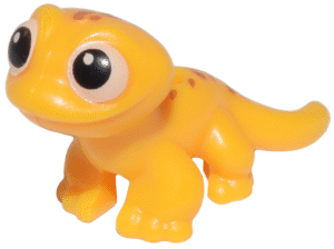 84307pb02 - Salamander / Gecko, Friends Style with Black and White Eyes and Dark Orange Spots Pattern (Popcorn)