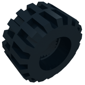 87697 - Tire 21mm D. x 12mm - Offset Tread Small Wide, Band Around Center of Tread
