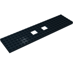 92340 - Train Base 6 x 24 with 2 Square Cutouts and 3 Round Holes Each End