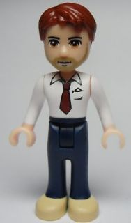 frnd019 - Friends Peter - Dark Blue Trousers, White Shirt and Red Tie, Dark Tan Shoes