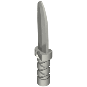 37341b - Minifigure, Weapon Knife with Flat Hilt End and Curved Blade, Cross Hatched Grip
