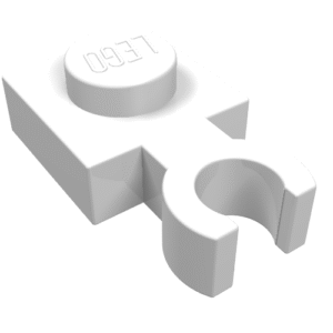 4085a - Plate, Modified 1 x 1 with Open O Clip Thin (Vertical Grip)