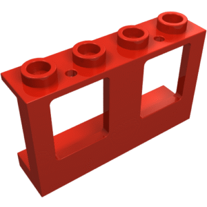 61345 - Window 1 x 4 x 2 Plane, Single Top Hole and Single Bottom Hole for Glass