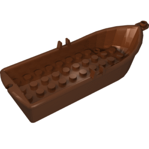 2551 - Boat, 14 x 5 x 2 with Oarlocks and 2 Hollow Inside Studs
