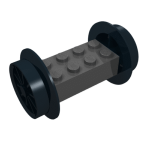 4180c01 - Brick, Modified 2 x 4 with Black Wheels, Train Spoked Small (23mm D.) and Black Pins (4180 / wheel3 / 2344)