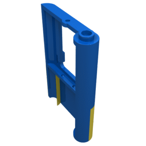 4181p01 - Door 1 x 4 x 5 Train Left, Thin Support at Bottom with Yellow Bottom Half Pattern