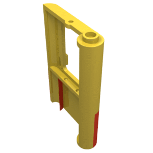 4181p02 - Door 1 x 4 x 5 Train Left, Thin Support at Bottom with Red Bottom Half Pattern