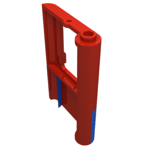 4181p05 - Door 1 x 4 x 5 Train Left, Thin Support at Bottom with Blue Bottom Half Pattern