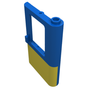 4182p01 - Door 1 x 4 x 5 Train Right, Thin Support at Bottom with Yellow Bottom Half Pattern