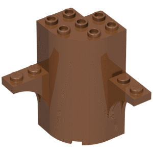 60373 - Cylinder Quarter 3 x 3 x 5 with 1 x 1 Cutout and 2 Arch Tops
