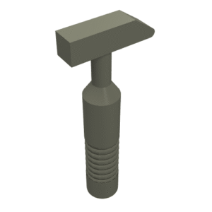 6246b - Minifigure, Utensil Tool Cross Pein Hammer - 6-Rib Handle