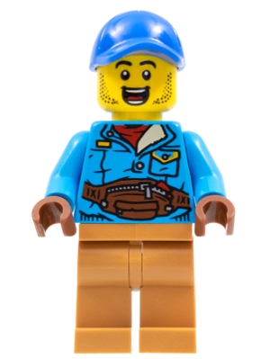 hol263 - Man, Blue Cap, Dark Azure Jacket, Medium Nougat Legs
