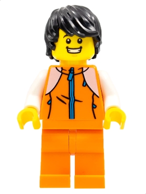hol267 - Man, Orange Tracksuit, Black Hair