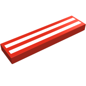 2431p51 - Tile 1 x 4 with White Horizontal Stripes Pattern