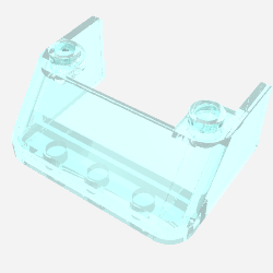 2437 - Windscreen 3 x 4 x 1 1/3 with 2 Studs on Top