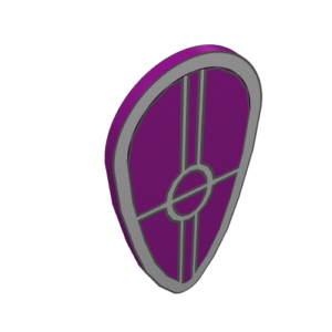2586ps1 - Minifigure, Shield Oval with Gold Border, Circle, and Lines Pattern