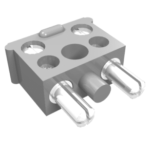 766c01 - Electric, Connector, 2-Way Male Squared Narrow Long with Center Post