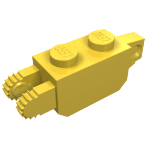 30386 - Hinge Brick 1 x 2 Locking with 1 Finger Vertical End and 2 Fingers Vertical End, 9 Teeth