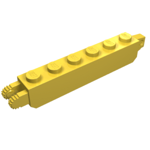 30388 - Hinge Brick 1 x 6 Locking with 1 Finger Vertical End and 2 Fingers Vertical End, 9 Teeth