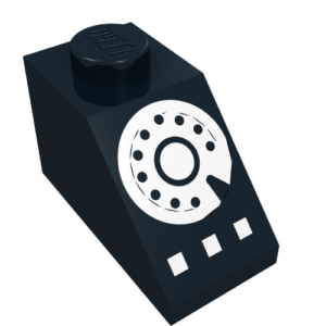 3040p02 - Slope 45 2 x 1 with White Rotary Phone Dial and Buttons Pattern