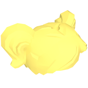 35701 - Minifigure, Hair Short, Parted with Two Pigtails, Hole for Pin on Top